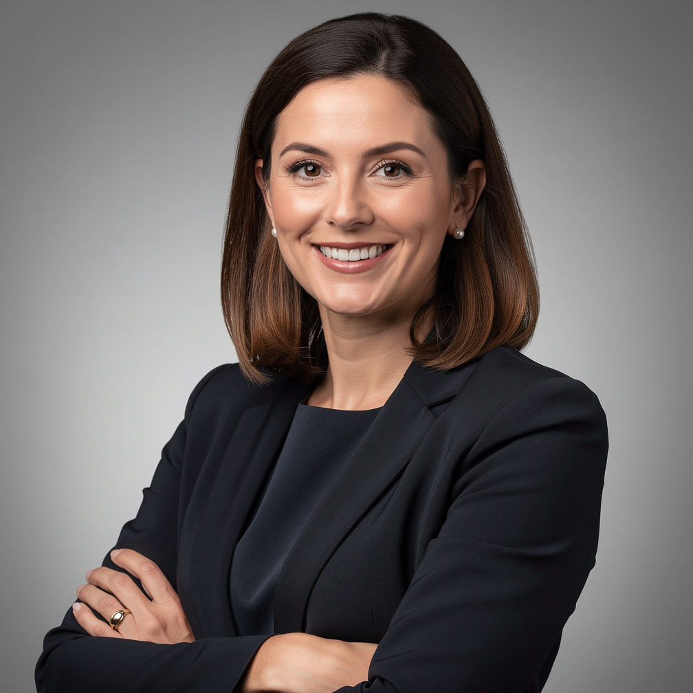 Portrait of a British woman studio producer smiling in a production studio